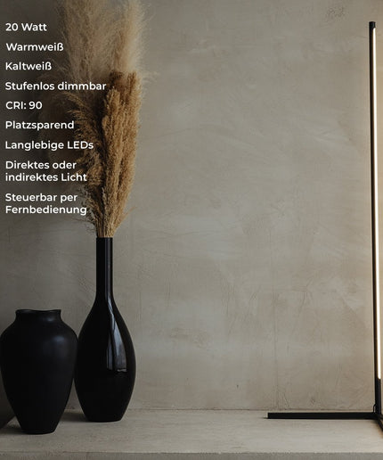 Lampa stojąca LED | Minimalistyczny design czarny