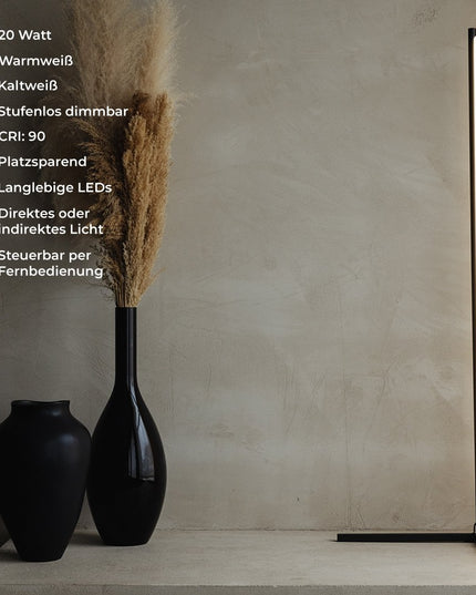 Lampa stojąca LED | Minimalistyczny design czarny
