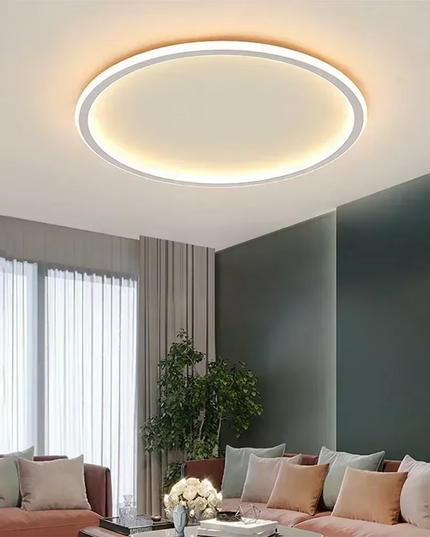 Lampa sufitowa skandynawska | Okrągła LED lampa z metalu i szkła