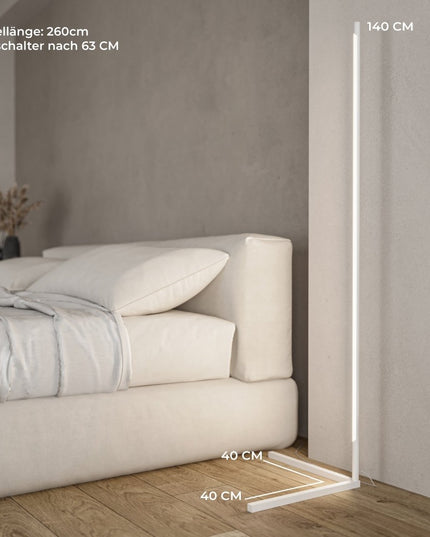 Lampa stojąca LED | Minimalistyczny design czarny