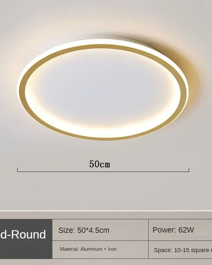 Lampa sufitowa skandynawska | Okrągła LED lampa z metalu i szkła