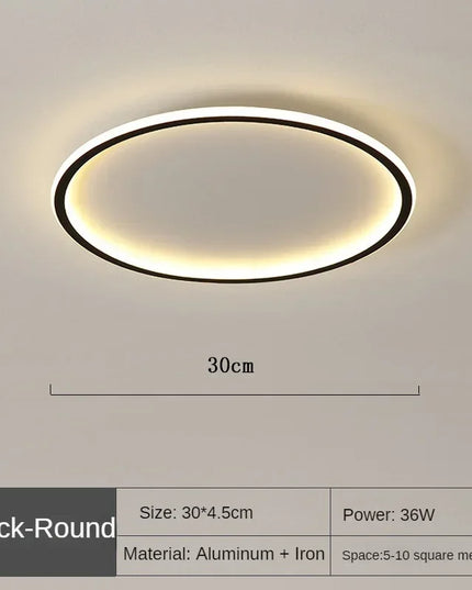 Lampa sufitowa skandynawska | Okrągła LED lampa z metalu i szkła