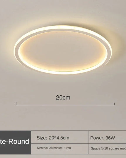 Lampa sufitowa skandynawska | Okrągła LED lampa z metalu i szkła