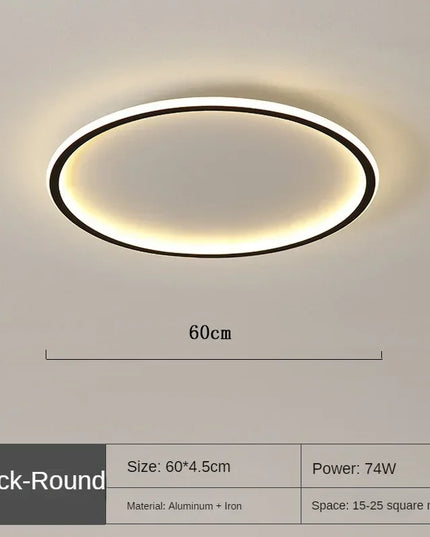 Lampa sufitowa skandynawska | Okrągła LED lampa z metalu i szkła