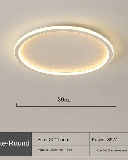 Lampa sufitowa skandynawska | Okrągła LED lampa z metalu i szkła