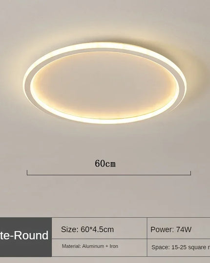 Lampa sufitowa skandynawska | Okrągła LED lampa z metalu i szkła