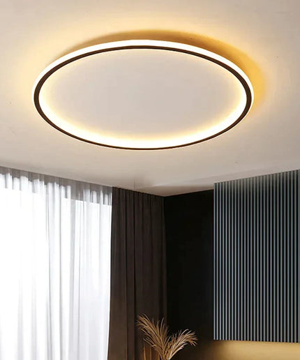 Lampa sufitowa skandynawska | Okrągła LED lampa z metalu i szkła
