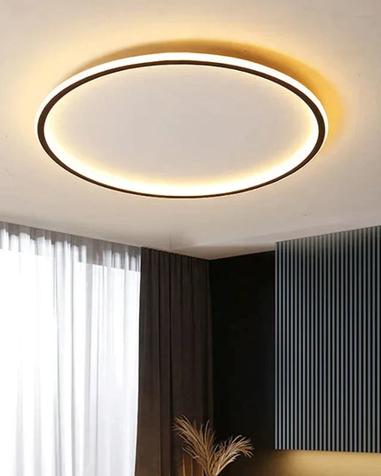 Lampa sufitowa skandynawska | Okrągła LED lampa z metalu i szkła
