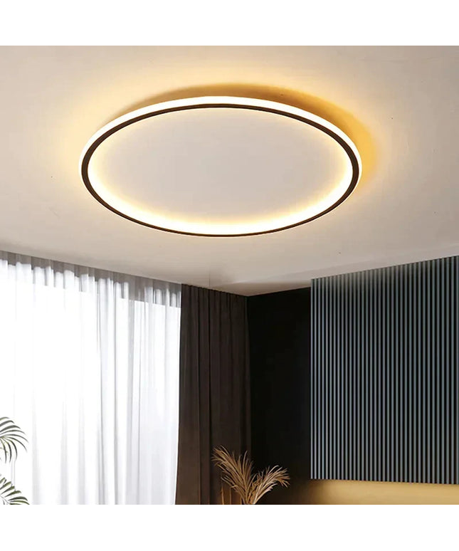Lampa sufitowa skandynawska | Okrągła LED lampa z metalu i szkła