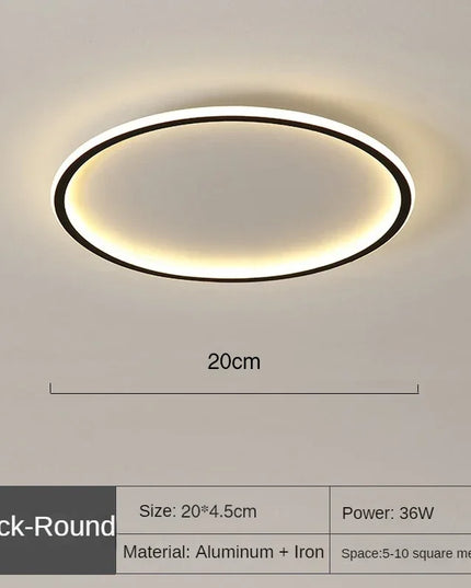 Lampa sufitowa skandynawska | Okrągła LED lampa z metalu i szkła