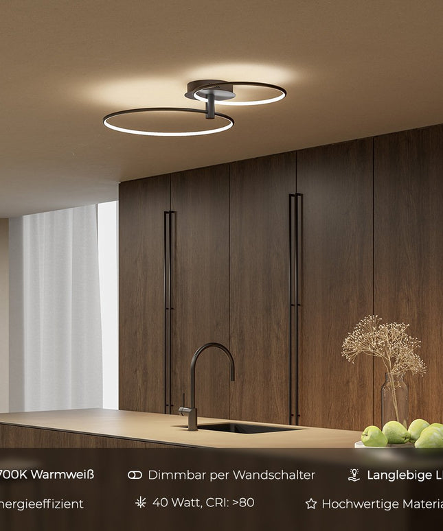 Nowoczesna lampa sufitowa LED | Plafon sufitowy z funkcją ściemniania