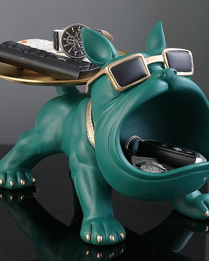 Figurka Bulldog z Półką | Dekofigur z Żywicy