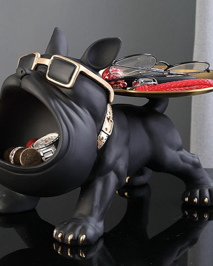 Figurka Bulldog z Półką | Dekofigur z Żywicy