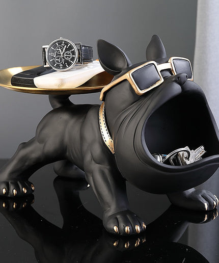 Figurka Bulldog z Półką | Dekofigur z Żywicy