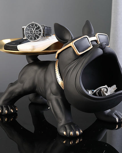 Figurka Bulldog z Półką | Dekofigur z Żywicy