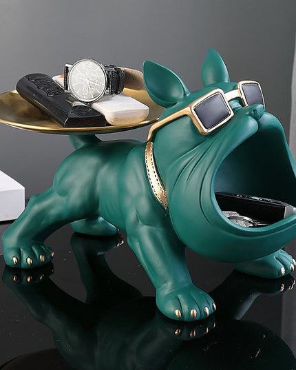 Figurka Bulldog z Półką | Dekofigur z Żywicy