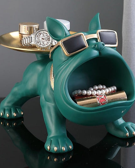 Figurka Bulldog z Półką | Dekofigur z Żywicy