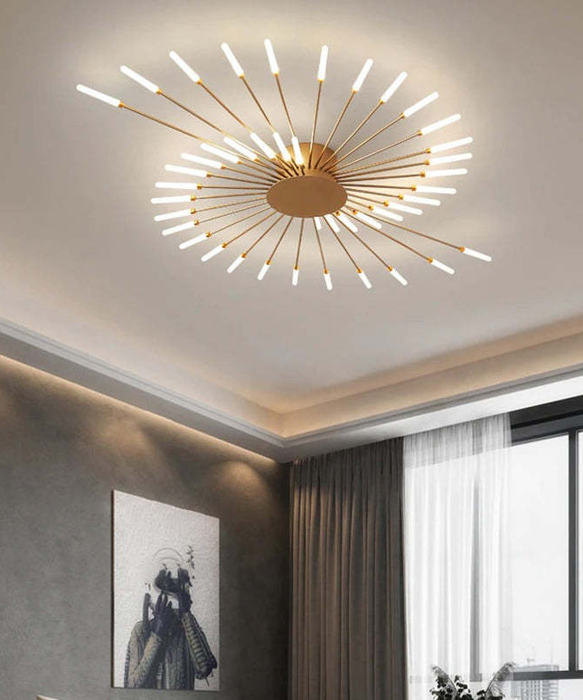 Lampa sufitowa LED w stylu fajerwerków | Nowoczesne oświetlenie Astralis do salonu