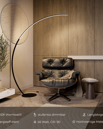 Lampa stojąca LED | Nowoczesna lampa łukowa